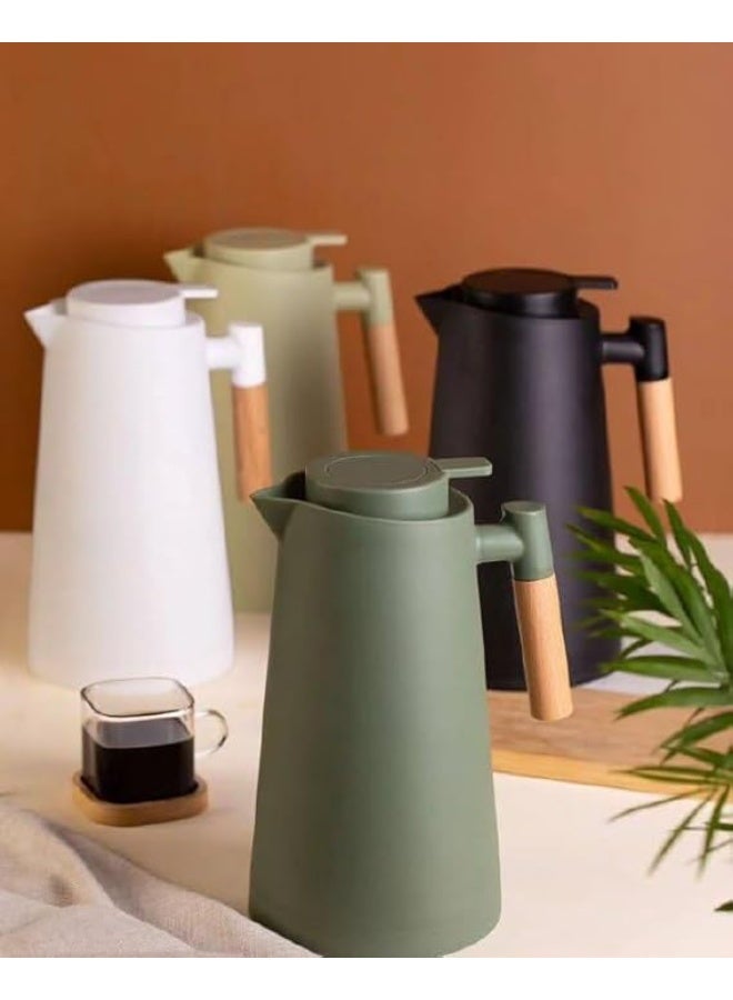 Thermal Beverage Bottle 1000 ml, Elegant Design to Keep Drinks Hot or Cold for Extended Period, White - Image 3